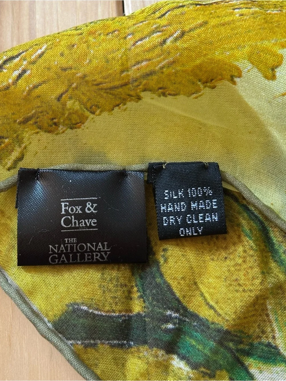 Fox & Chave National Gallery Silk Van Gogh Sunflowers Scarf